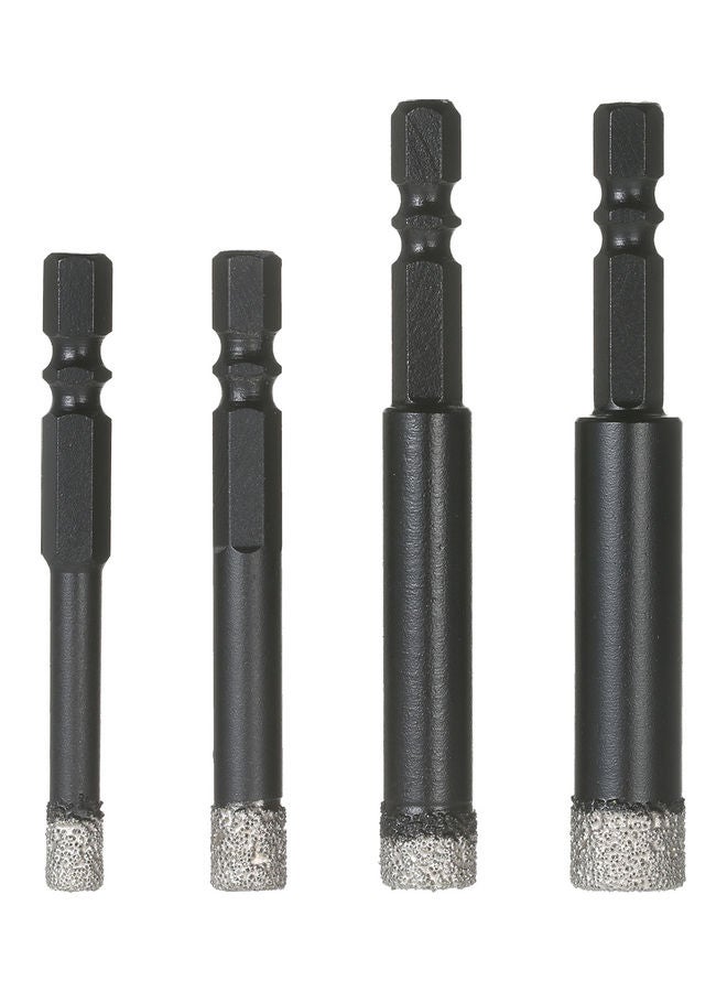 4-Piece Dry Diamond Hole Saw Set Black - Image 1