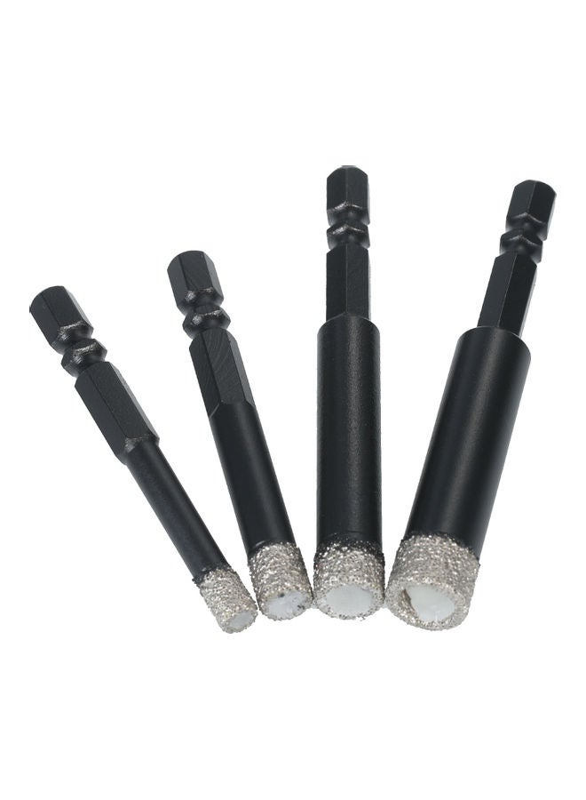4-Piece Dry Diamond Hole Saw Set Black - Image 3