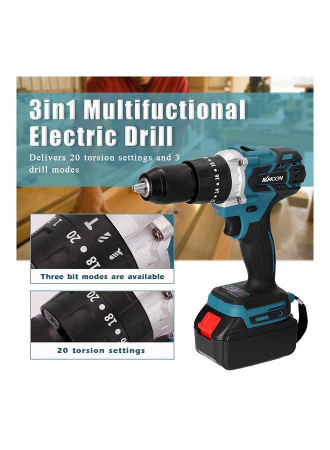 كيه كيه مون طقم مثقاب كهربائي متعدد الوظائف 3 في 1 الأسود / الأزرق - Image 3
