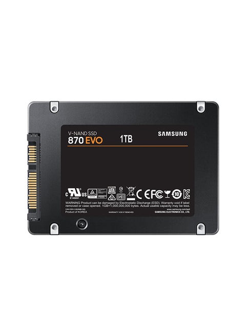 1TB 870 EVO 2.5 Inch SATA III Internal SSD, Up to 560 MB/s Seq Read & 530 MB/s Seq Write Speed, V-NAND Technology, 1GB LPDDR4 Cache, MKX Controller, 1.5 M Hrs. MTBF, Black | MZ-77E1 1 TB