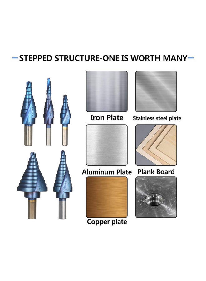 5-Piece Step Drill Set Multicolour - Image 4