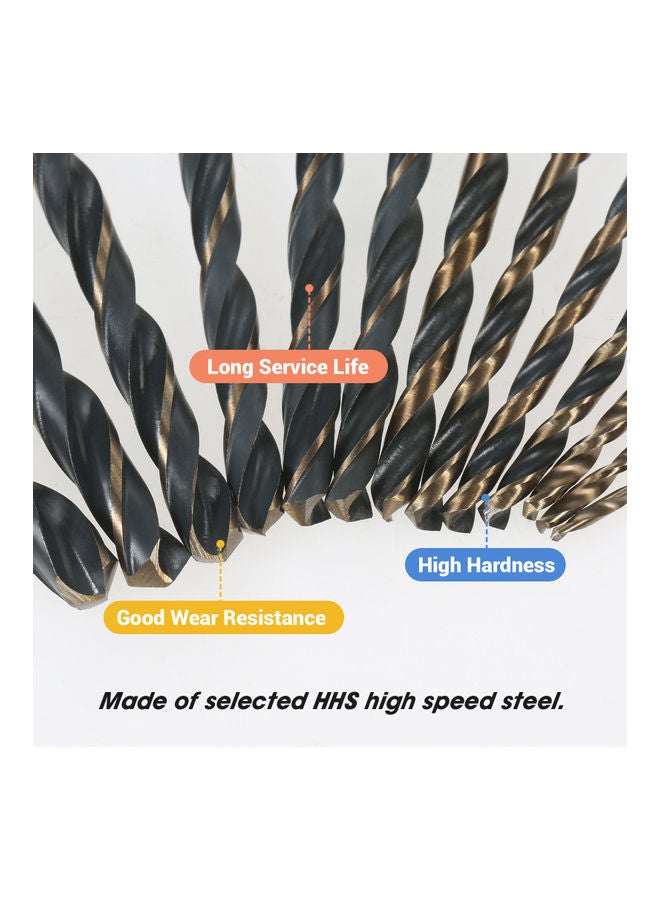 10-Piece High-Speed Steel Drill Bit Multicolour - Image 2