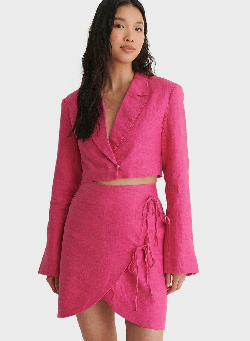 NA-KD Tailored Crop Blazer Pink  - Image 3