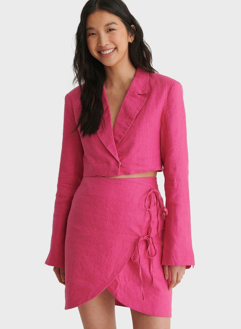 NA-KD Tailored Crop Blazer Pink  - Image 1