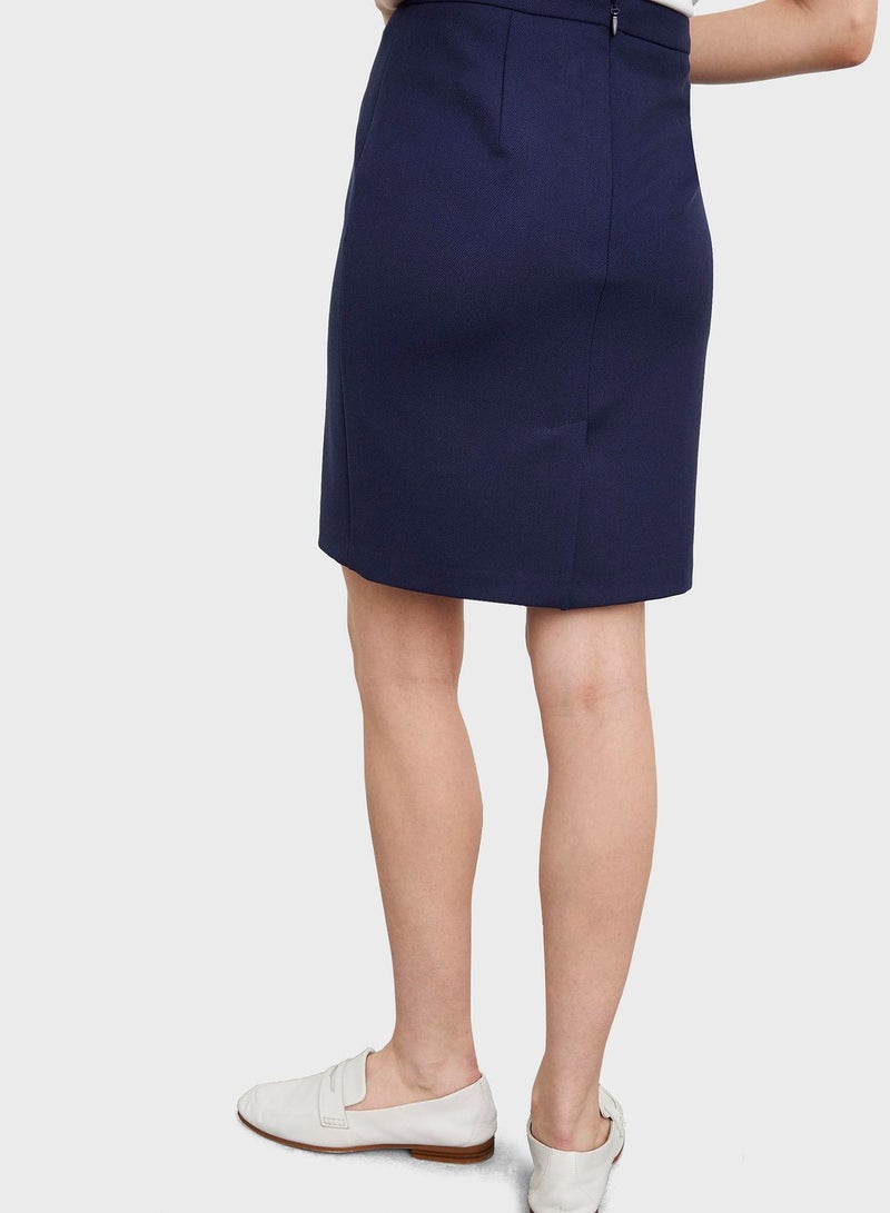 Adl High Waist Mini Skirt Navy - Image 2