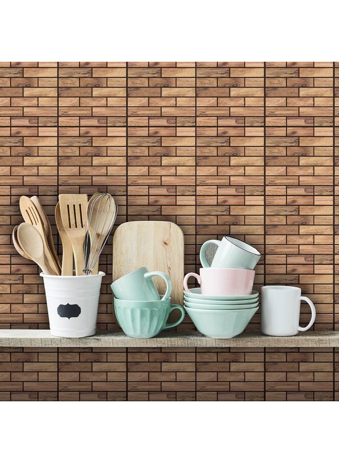 ملصقات جدارية بتصميم رخامي ثلاثي الأبعاد بني - Image 4