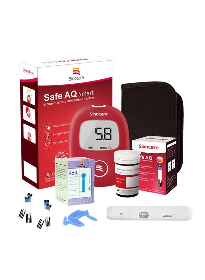 SINOCARE Safe AQ Voice Blood Glucose Meter With 50 Test Strips And Lancets  - Image 1