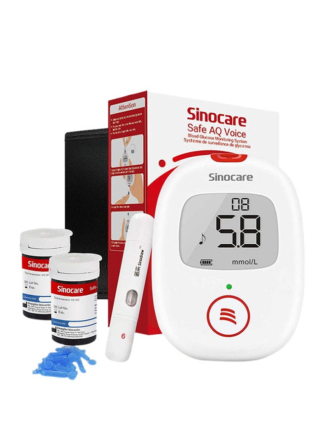 SINOCARE - Safe AQ Voice Blood Glucose Monitoring System With 50 Test Strips And Lancets - Image 1