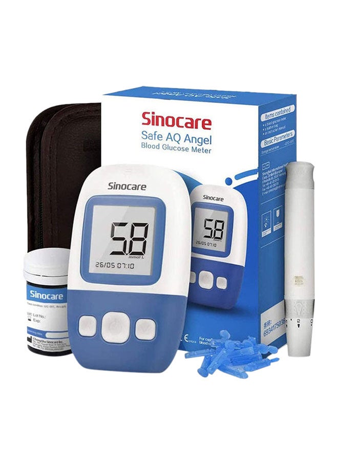 SINOCARE - Safe AQ Angle Blood Glucose Monitoring System With 50 Test Strips And Lancets - Image 1