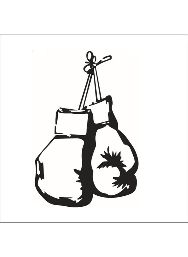 Boxing Gloves Carved Decorative Wall Sticker Black
