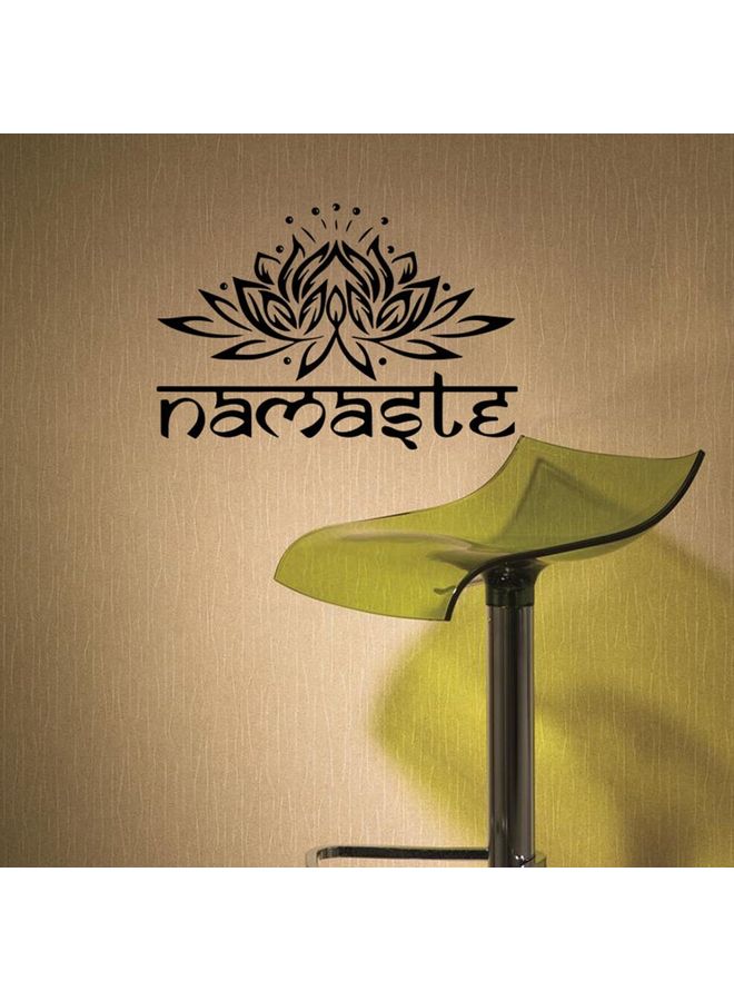 Lotus Flower Pattern Decorative Wall Sticker Black  - Image 1