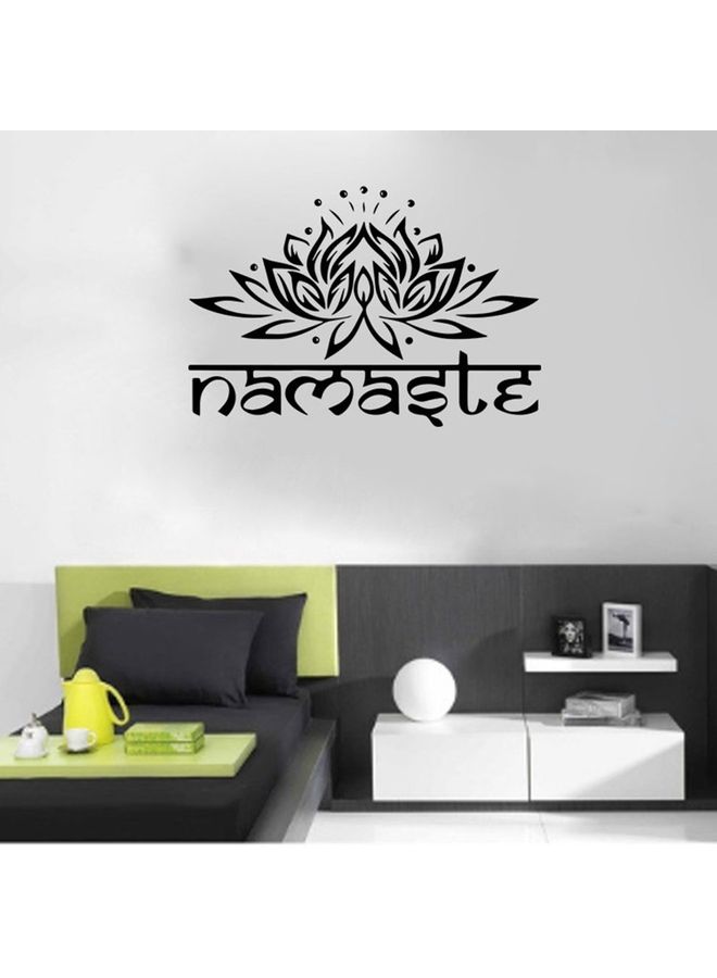 Lotus Flower Pattern Decorative Wall Sticker Black  - Image 5