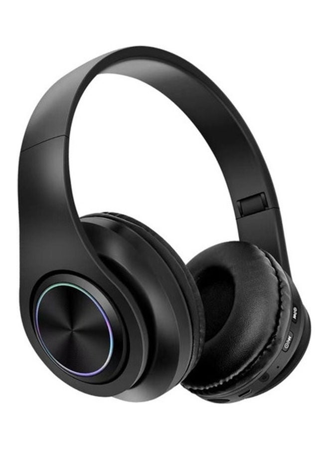 طقم سماعات رأس بلوتوث لاسلكية بتصميم يغطي الأذن أسود - Image 1