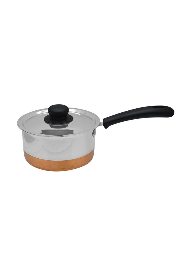RAJ - Copper Bottom Saucepan With Lid Brown/Silver 16cm - Image 1