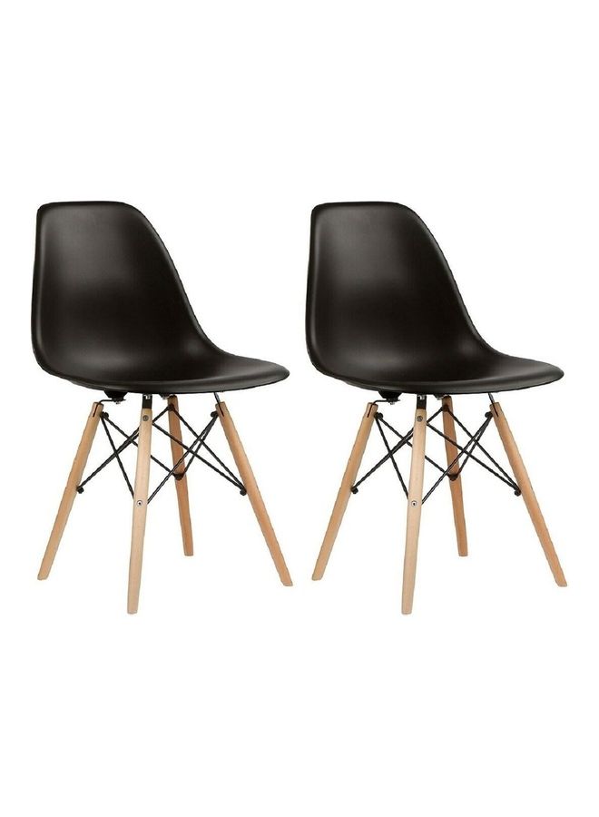 Generic 2-Piece Dining Chair Set with Wood Legs Black  - Image 1