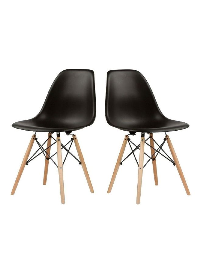 Generic 2-Piece Dining Chair Set with Wood Legs Black  - Image 2