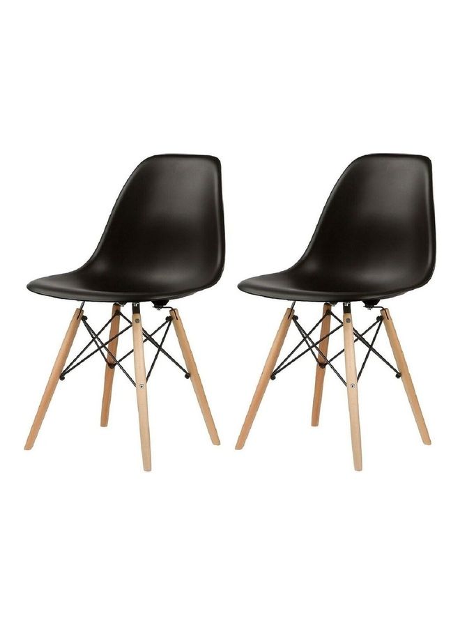 Generic 2-Piece Dining Chair Set with Wood Legs Black  - Image 3