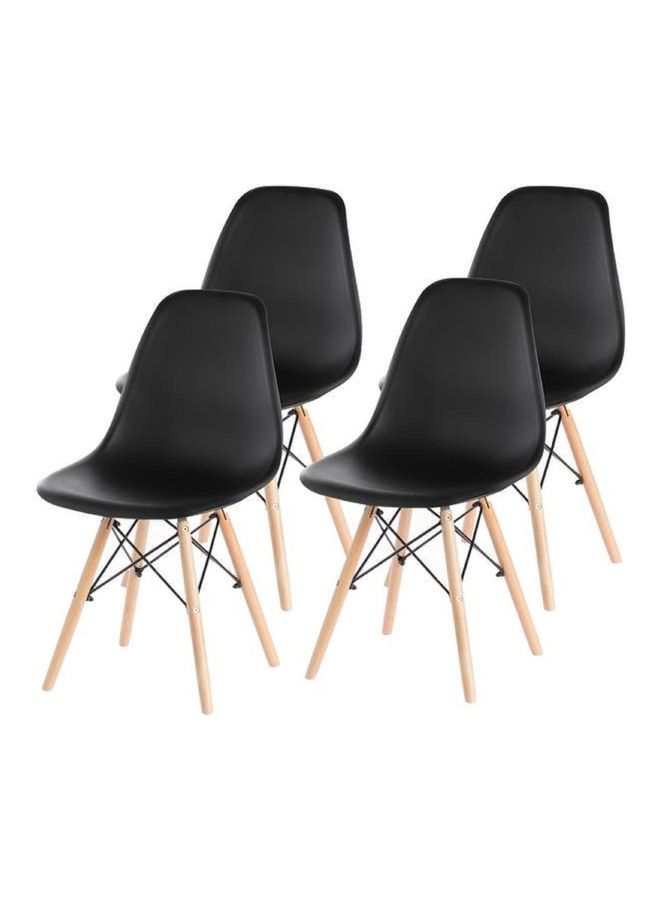 Generic 4-Piece Dining Chair Set with Wood Legs Black  - Image 1