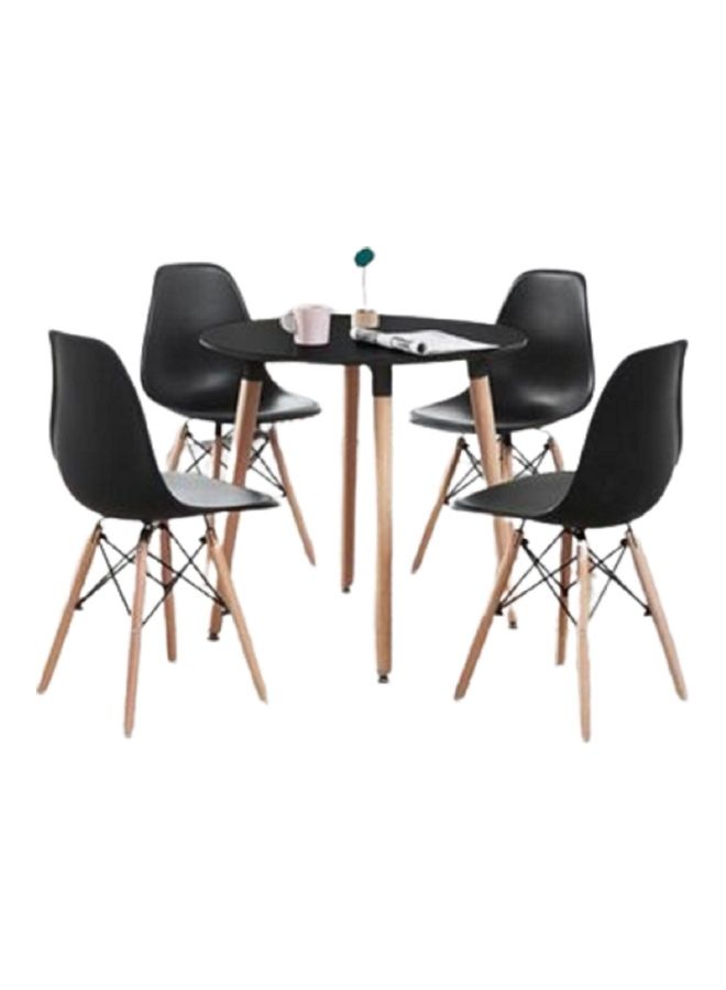 Generic 4-Piece Dining Chair Set with Wood Legs Black  - Image 5
