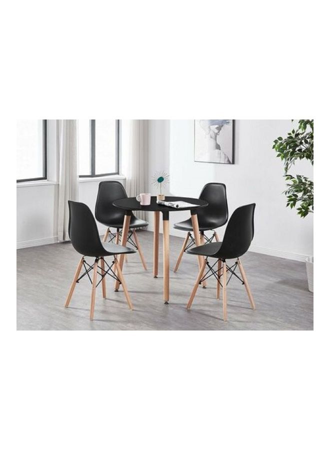 Generic 4-Piece Dining Chair Set with Wood Legs Black  - Image 2