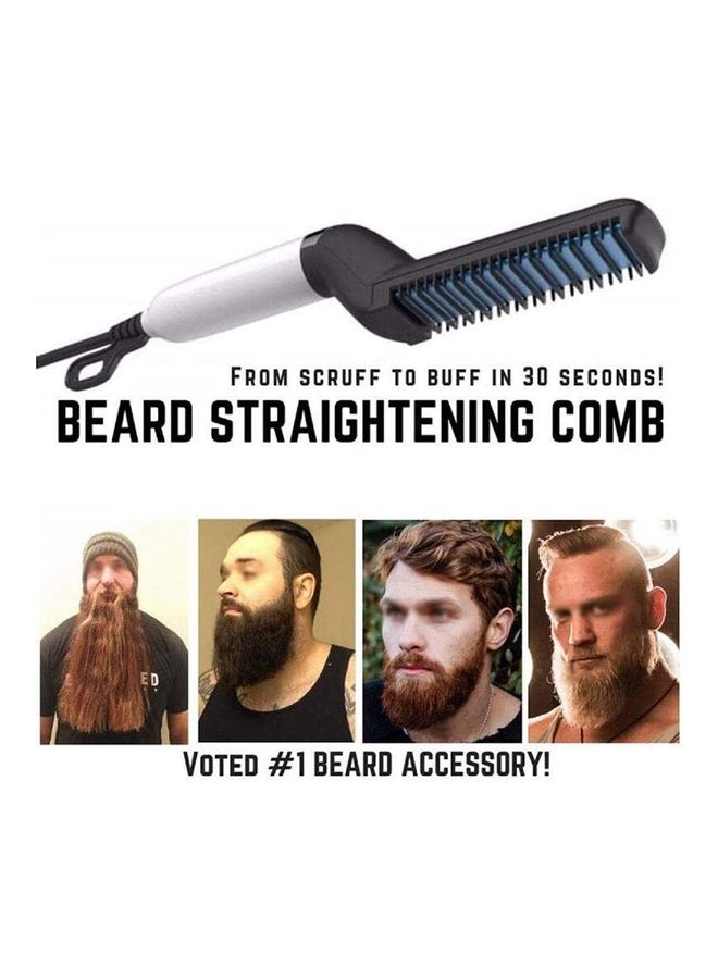 صن شاين مشط كهربائي لتصفيف وفرد اللحية أبيض/ أسود - Image 2