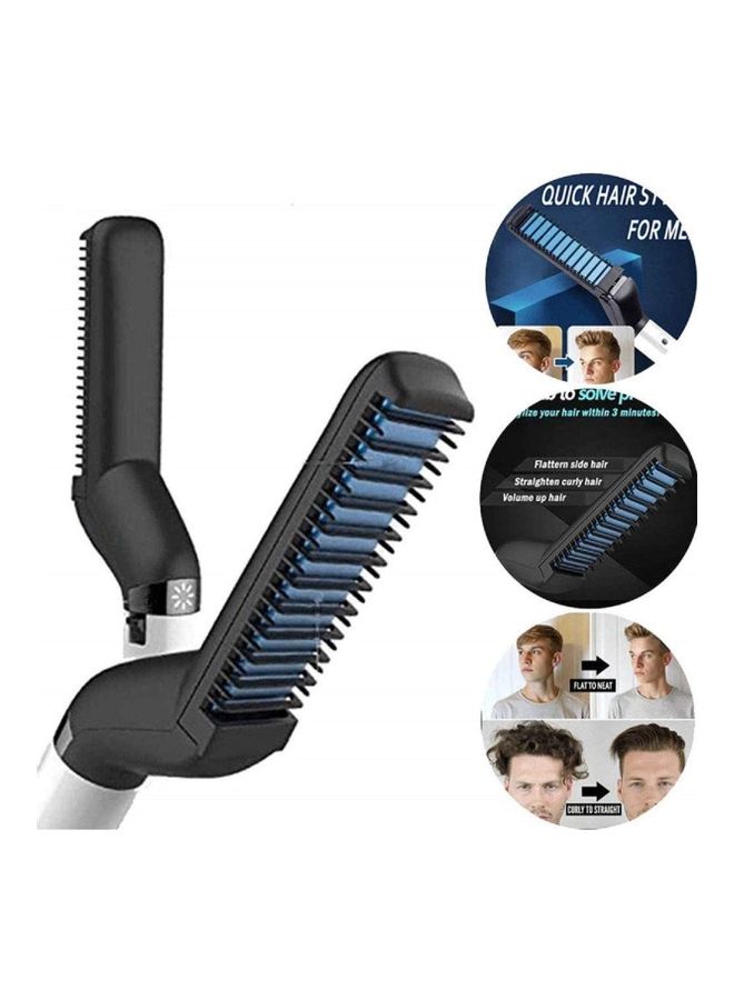 صن شاين مشط كهربائي لتصفيف وفرد اللحية أبيض/ أسود - Image 3