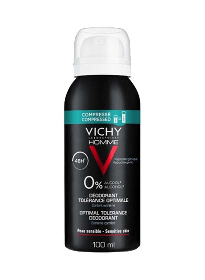 VICHY - Homme 48 Hour Anti-Perspirant Optimal Tolerance Deodorant Spray For Men 100ml - Image 1