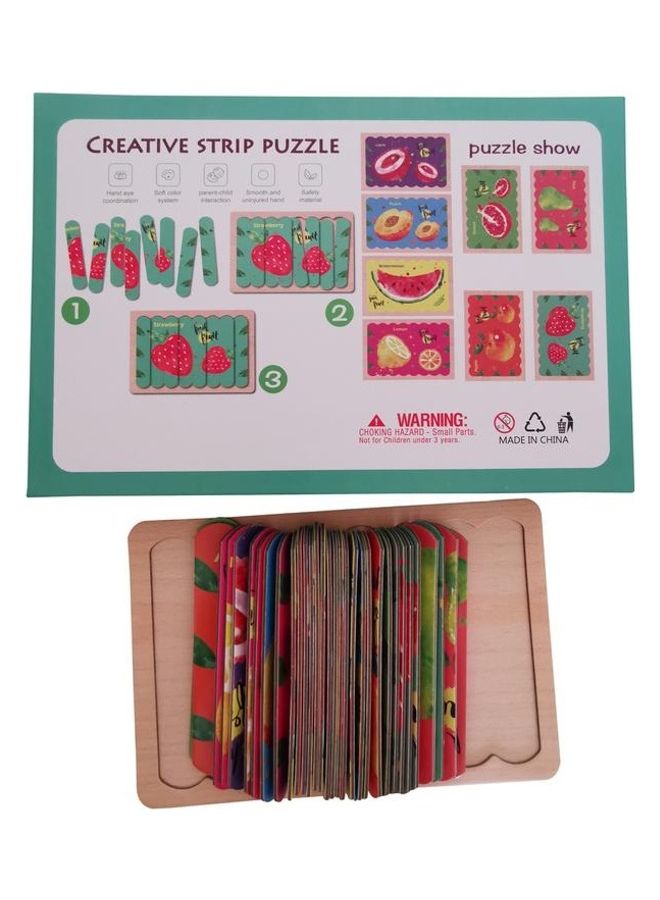 Creative Wooden Double-Sided Strip Puzzle Story Toy - Image 4