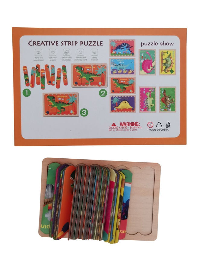 Wooden Creative Double-Sided Strip Puzzle Story Toy - Image 3