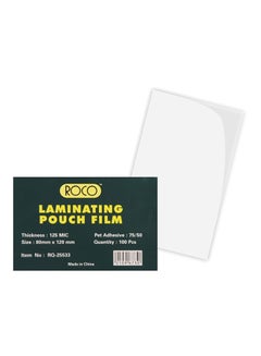 ROCO 100-Piece Laminating Pouch Film Clear 