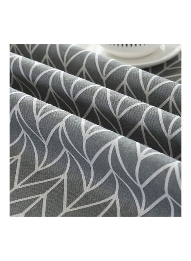 Alfa.life - Round Stripe Table Cover Cotton GreylWhite 150cm - Image 1