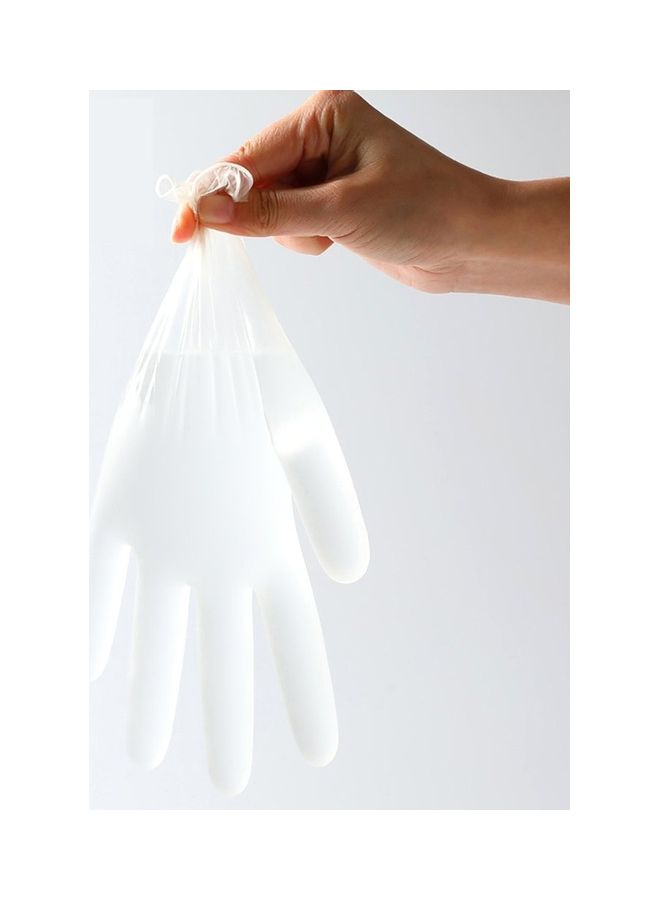 50-Piece Disposable Anti-Static Plastic Gloves Clear - Image 2