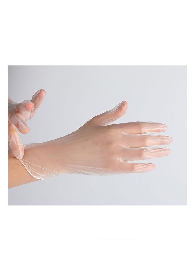 50-Piece Disposable Anti-Static Plastic Gloves Clear - Image 3