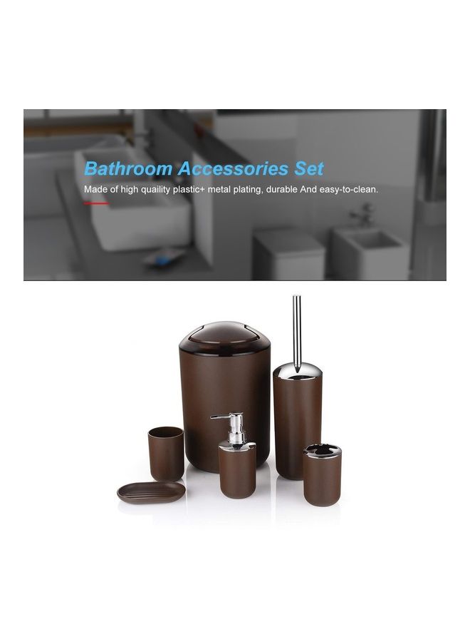 6-Piece Bathroom Accessories Set Brown 19 x 19 x 28cm - v1625740287/N48974274A_3