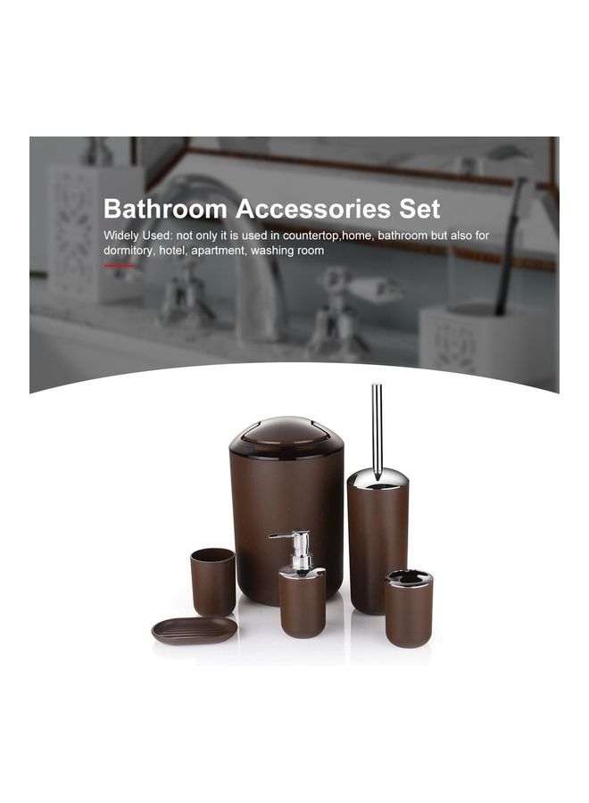 6-Piece Bathroom Accessories Set Brown 19 x 19 x 28cm - v1625740287/N48974274A_5