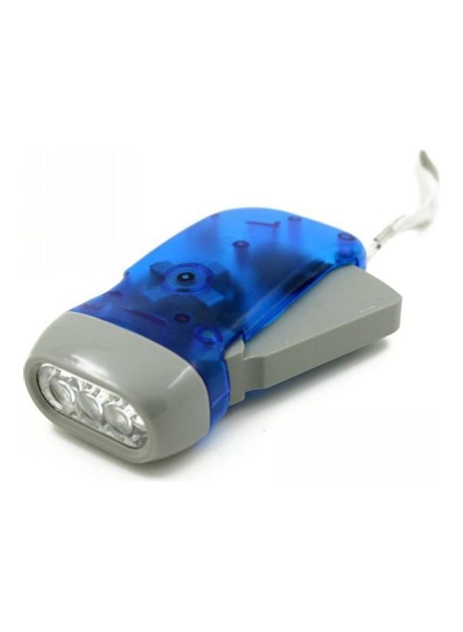 2-Piece Transparent LED Hand-Pressed Flashlight Blue