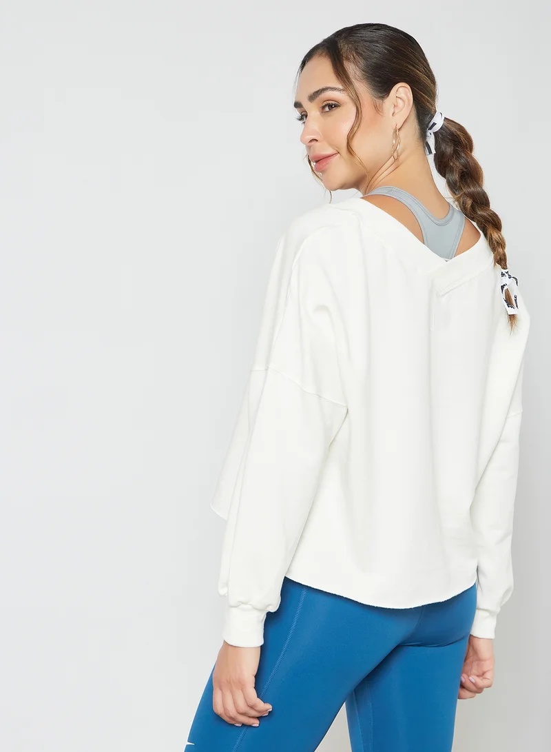 Nike Fleece V-Neck Sweatshirt White