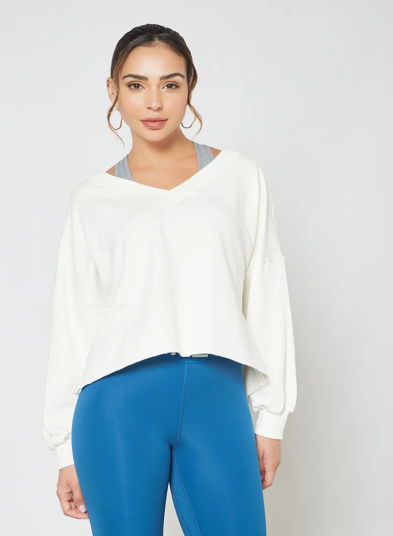 Nike Fleece V-Neck Sweatshirt White