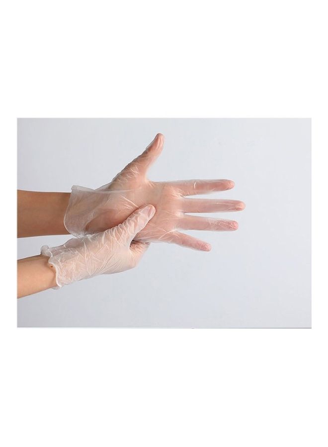 50-Piece Disposable Anti-Static Plastic Gloves Clear - Image 4