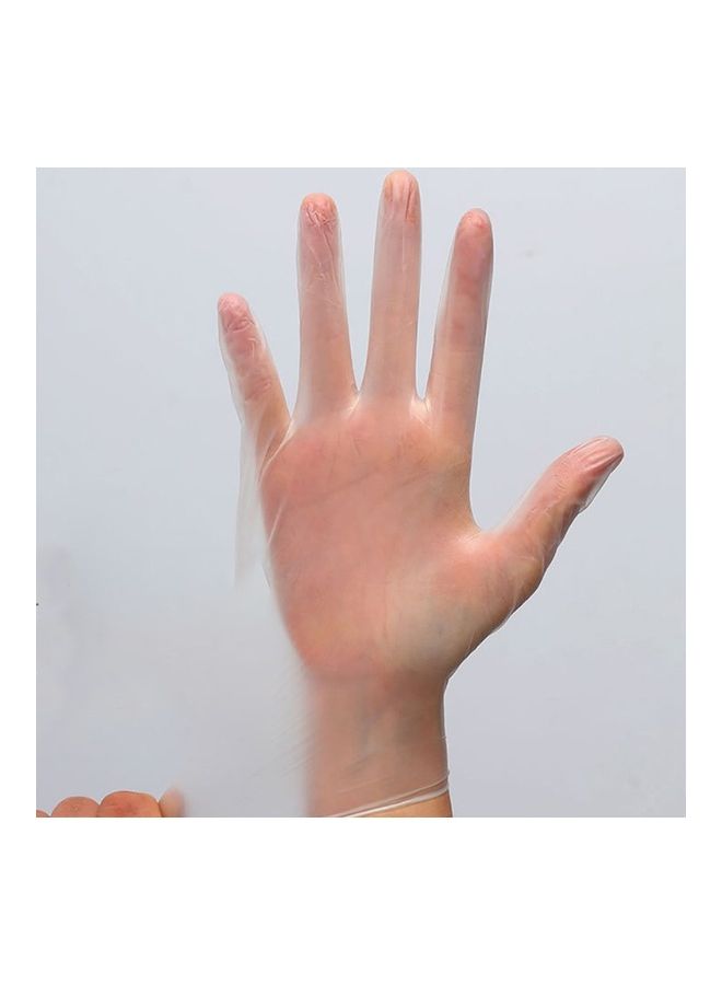 50-Piece Disposable Anti-Static Plastic Gloves Clear - Image 2
