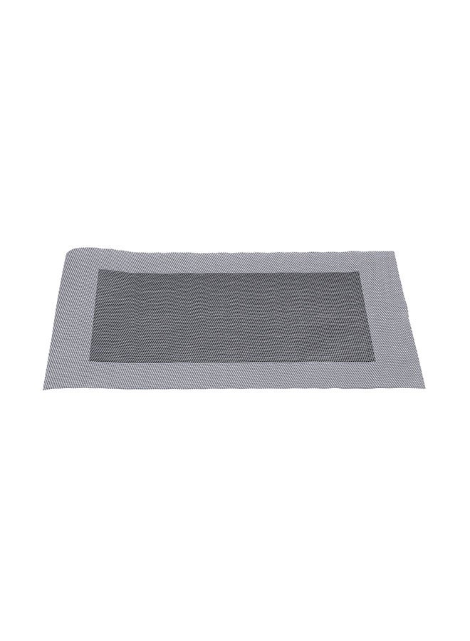 6-Piece Non-Slip Heat Resistant Place Mat Silver/Black 45x30cm