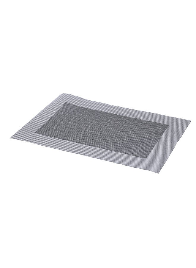 6-Piece Non-Slip Heat Resistant Place Mat Silver/Black 45x30cm