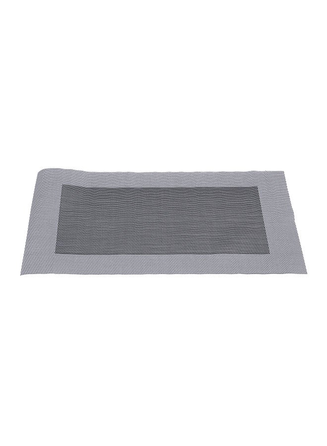 6-Piece Non-Slip Heat Resistant Place Mat Silver/Black 45x30cm