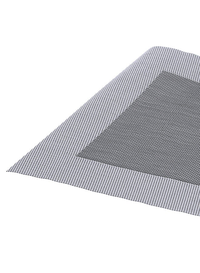 6-Piece Non-Slip Heat Resistant Place Mat Silver/Black 45x30cm