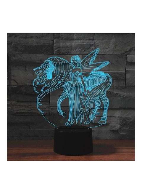 Beauty And Unicorn Shape LED Vision Light Table Lamp Multicolour