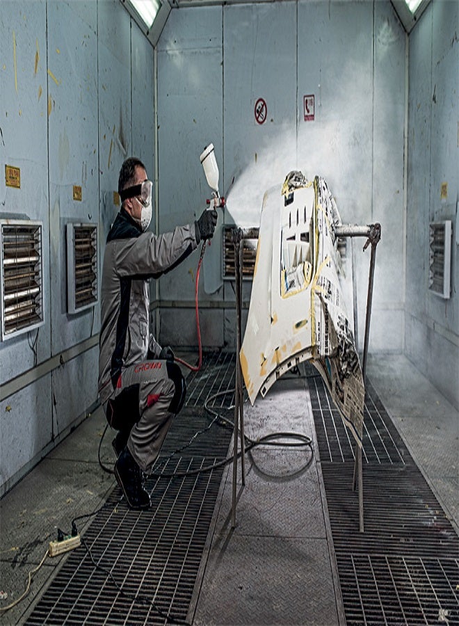 كراون مسدس رش الدهانات عالي الحجم ومنخفض الضغط (H.V.L.P) أبيض/فضي/أحمر 1.4مم - Image 2