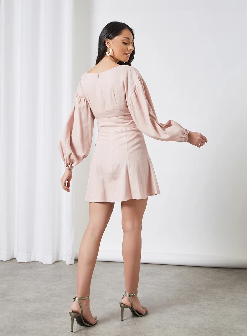 The Fifth Tie Waist Dress Light Pink