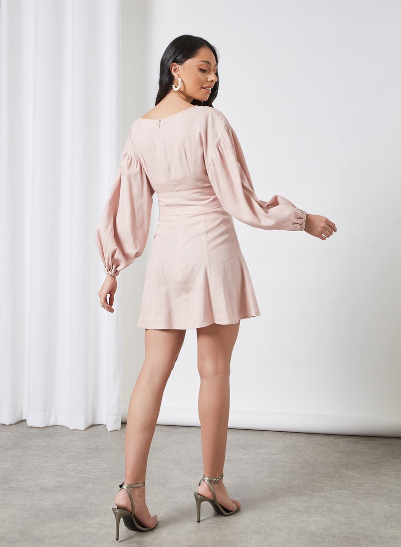 The Fifth - Tie Waist Dress Light Pink - Image 1