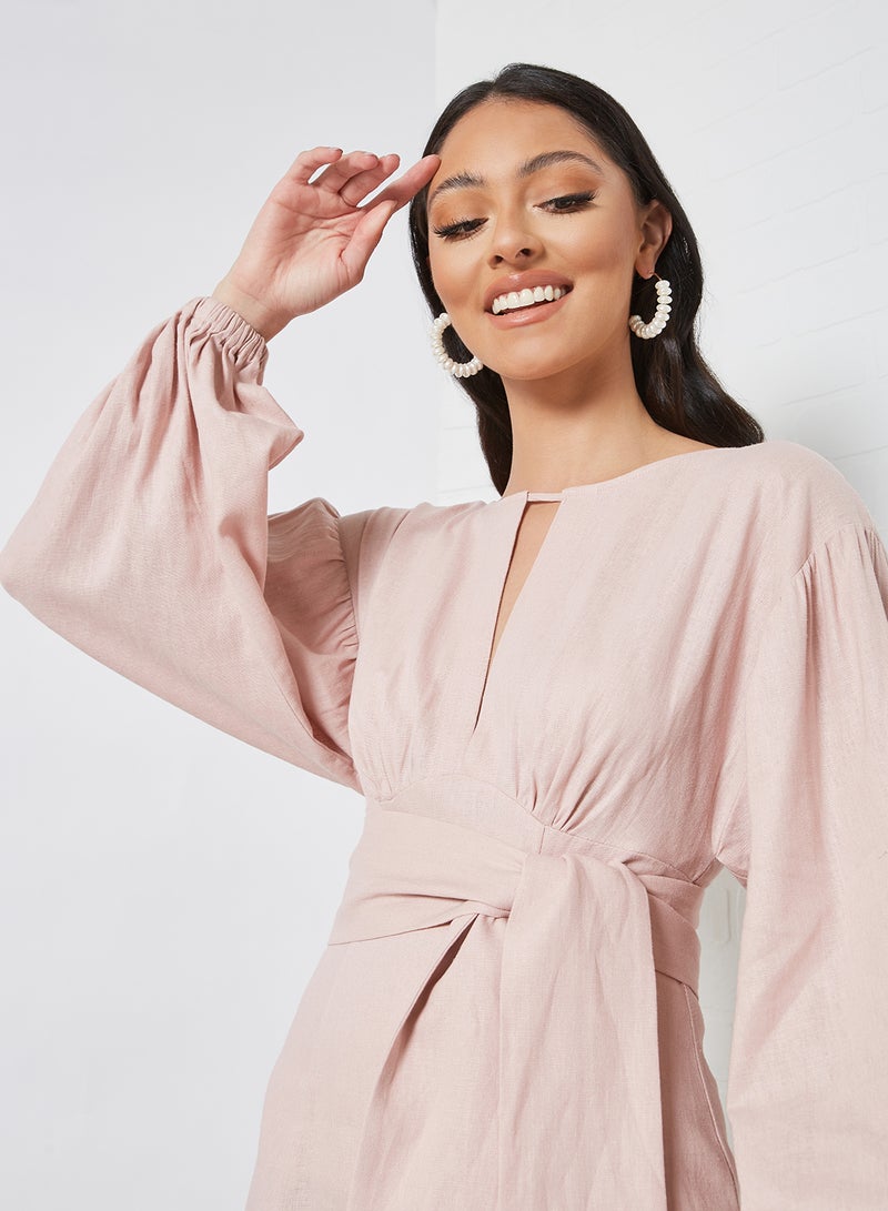 The Fifth - Tie Waist Dress Light Pink - Image 1