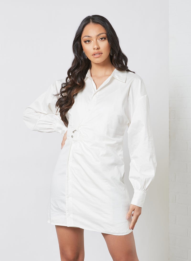 The Fifth - Long Sleeve Shirt Dress White - Image 1